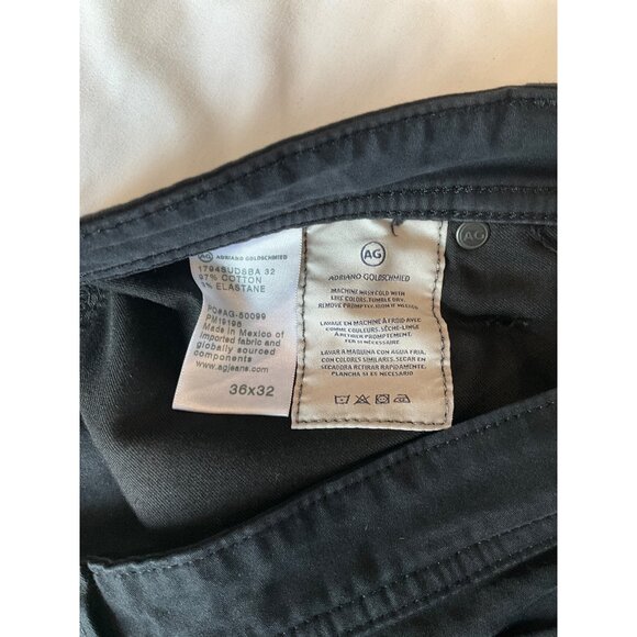AG Adriano Goldschmied The Everett Slim Straight Jeans Mens 36x32 Black Cotton/E - Picture 5 of 5